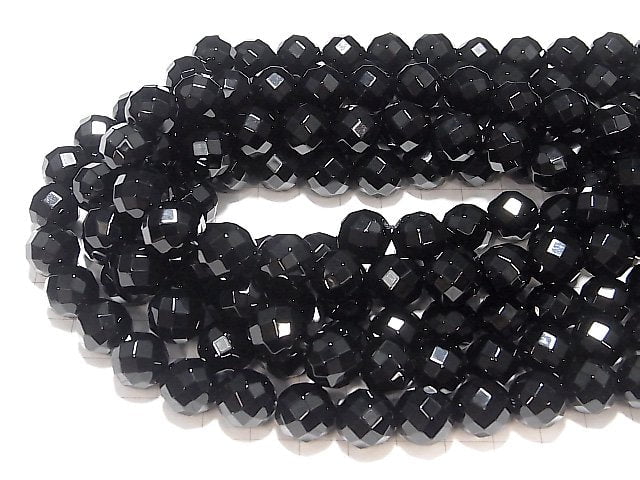 1strand $11.79! Onyx 64 Faceted Round 12 mm [2 mm hole] 1strand beads (aprx.15 inch / 37 cm)