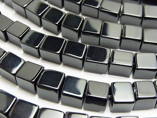 Onyx Würfel 6x6x6mm halb oder 1 Strang Perlen (ca. 15 Zoll/36 cm)