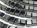Onyx  Cube 6x6x6mm half or 1strand beads (aprx.15inch/36cm)