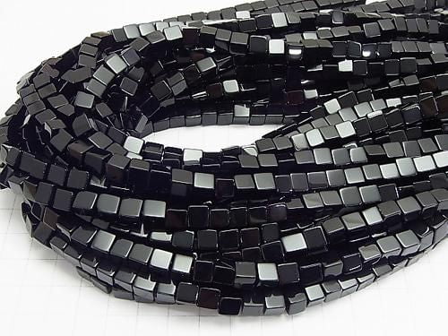 Onyx Würfel 6x6x6mm halb oder 1 Strang Perlen (ca. 15 Zoll/36 cm)
