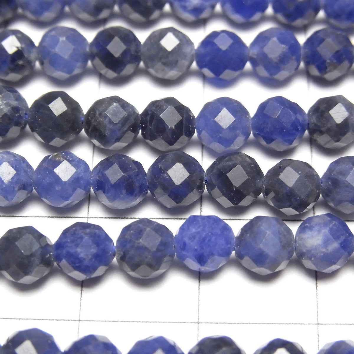 High Quality! Sodalite AA++ Faceted Round 5mm 1strand beads (aprx.15inch/36cm)