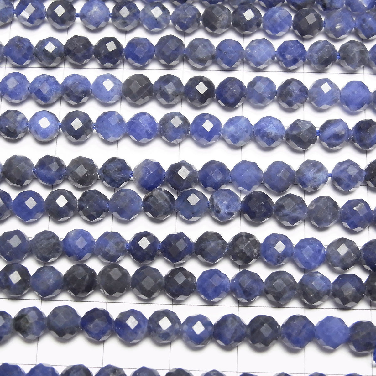 High Quality! Sodalite AA++ Faceted Round 5mm 1strand beads (aprx.15inch/36cm)