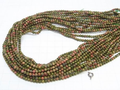 1strand $3.79! Unakite Round 3mm 1strand beads (aprx.15inch / 38cm)