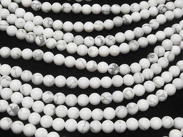 1strand $7.79! Howlite Magnesite Round 6mm [1.5mm hole] 1strand beads (aprx.15inch / 38cm)