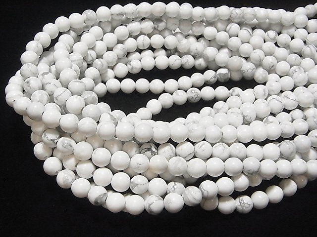 1strand $7.79! Howlite Magnesite Round 6mm [1.5mm hole] 1strand beads (aprx.15inch / 38cm)