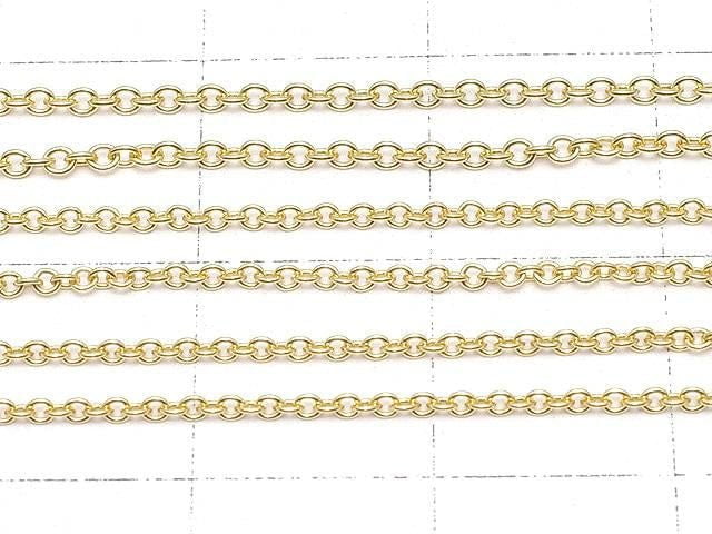 14KGF Round Cable Chain 1.1mm [40cm][45cm][50cm] Necklace 1pc