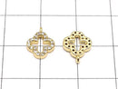 Metal Parts Charm 10 x 8 mm Flower Gold Color (with CZ) 1 pc $1.79
