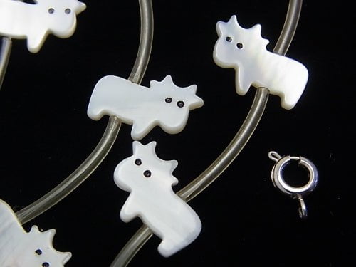 High Quality Mother of Pearl MOP AAA Cow Shape White 1strand (Approx 14pcs)