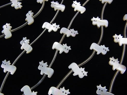 High Quality Mother of Pearl MOP AAA Cow Shape White 1strand (Approx 14pcs)