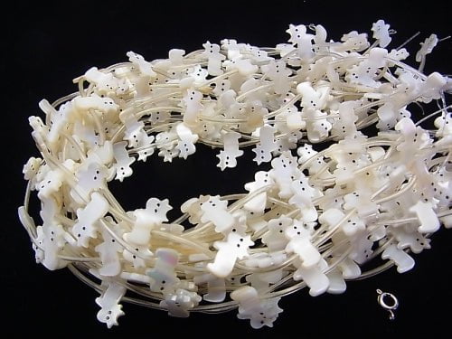 High Quality Mother of Pearl MOP AAA Cow Shape White 1strand (Approx 14pcs)