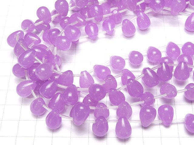 Purple color Jade Drop 12x9x9mm half or 1strand beads (aprx.15inch/38cm)