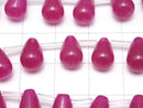 Wine Red Jade Drop 10x7x7mm half or 1strand beads (aprx.15inch/38cm)