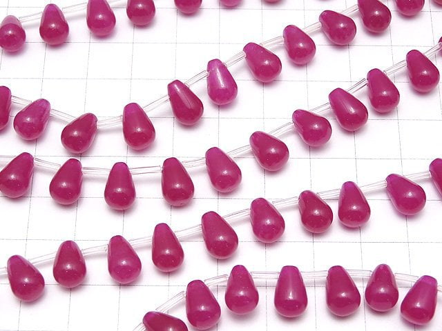 Wine Red Jade Drop 10x7x7mm half or 1strand beads (aprx.15inch/38cm)