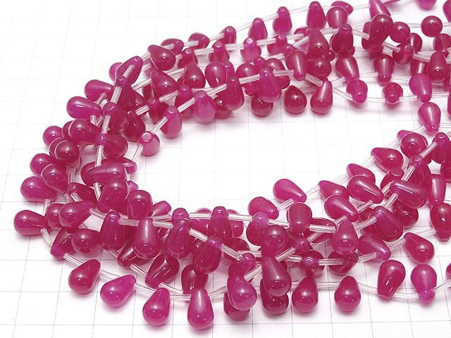 1strand $7.79! Wine Red Color Jade Drop 10x7x7mm 1strand beads (aprx.15inch / 38cm)