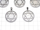 Meteorite (Muonionalusta) Hexagonal star Coin Pendant 27 mm Silver 925