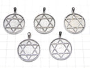 Meteorite (Muonionalusta) Hexagonal star Coin Pendant 27 mm Silver 925