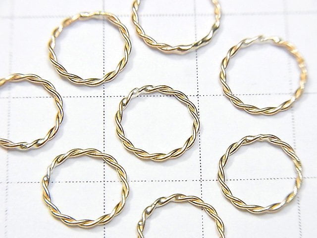 14KGF Twist Hoop Ring [6mm][9mm][12mm] 2pcs