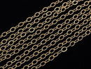 14KGF Oval Chain 4x2.7mm Striped 10cm