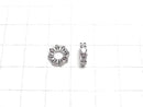Metal Rondelle 9x9x3mm Silver (with CZ) 3pcs