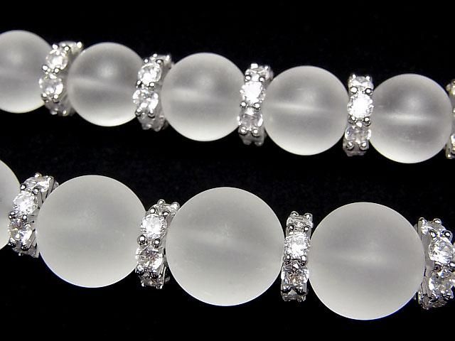 Metal parts Rondelle 9x9x3mm Silver color (with CZ) 3pcs