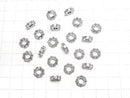 Metal Rondelle 9x9x3mm Silver (with CZ) 3pcs