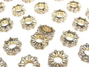 Metal Rondelle 9x9x3mm Gold (with CZ) 3pcs