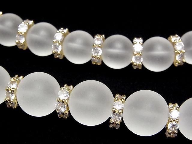 Metal parts Rondelle 9x9x3mm Gold color (with CZ) 3pcs