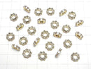 Metal Rondelle 9x9x3mm Gold (with CZ) 3pcs