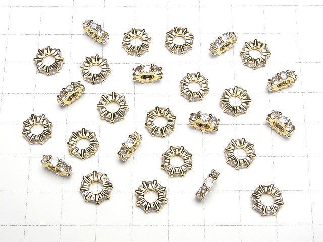 Metal Parts Roundel 9 x 9 x 3 mm Gold Color (with CZ) 3pcs $3.79!