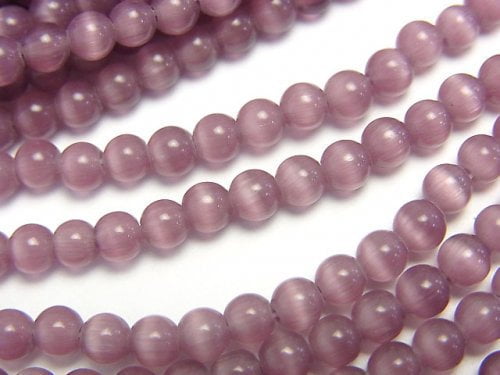 1strand $1.79! Purple Color Cat's Eye (Glass) Round 4mm 1strand (aprx.15inch / 36cm)