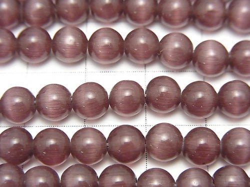 1strand $2.39! Purple Color Cat's Eye (Glass) Round 6mm 1strand (aprx.15inch / 36cm)