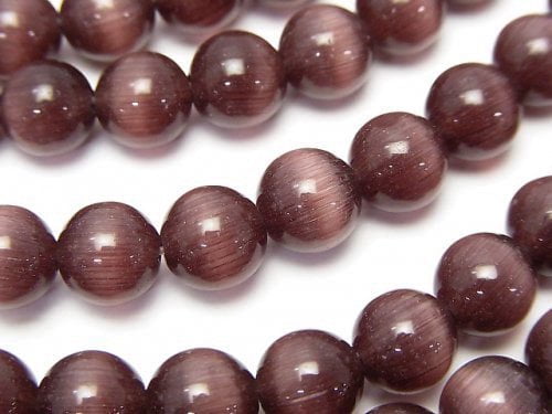 [Video] Purple color Cat's Eye Round 8mm 1strand beads (aprx.15inch / 36cm)