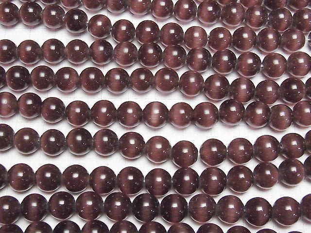 [Video] Purple color Cat's Eye Round 9.5mm 1strand beads (aprx.14inch/34cm)