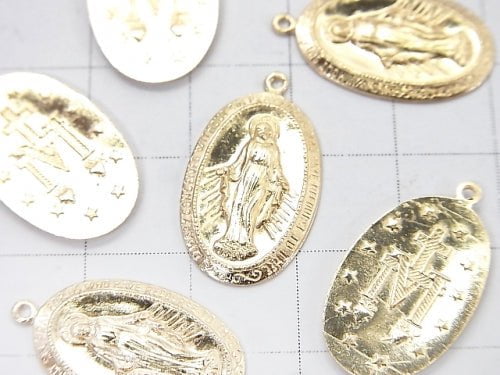 14KGF Charm 22x13mm Miraculous Medal 1pc