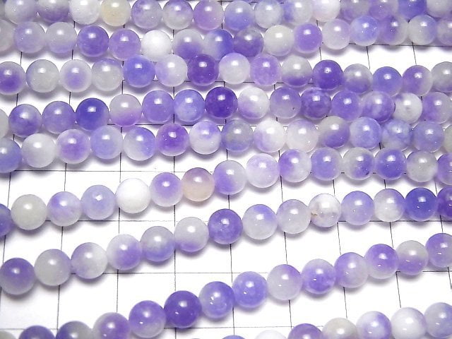 1strand $3.79! Purple & Light Yellow Jade Round 6mm 1strand beads (aprx.15inch / 38cm)