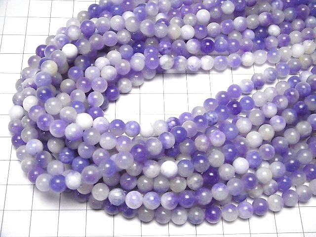 1strand $3.79! Purple & Light Yellow Jade Round 6mm 1strand beads (aprx.15inch / 38cm)