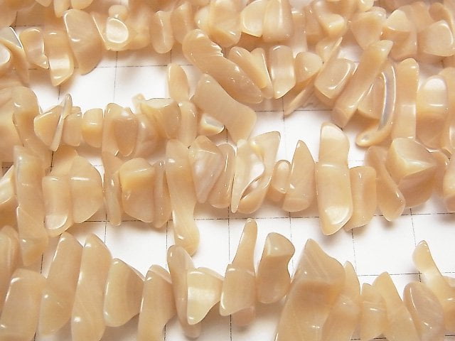 Mother of Pearl MOP Beige Chips (Small Nugget ) 1strand beads (aprx.35inch/88cm)