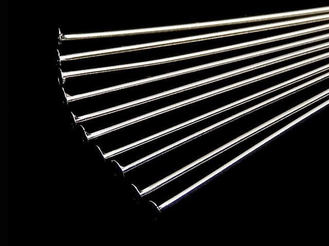 Silver925  Head Pin [0.5x20][0.5x25][0.5x30][0.5x40][0.5x50] Rhodium Plated  10pcs