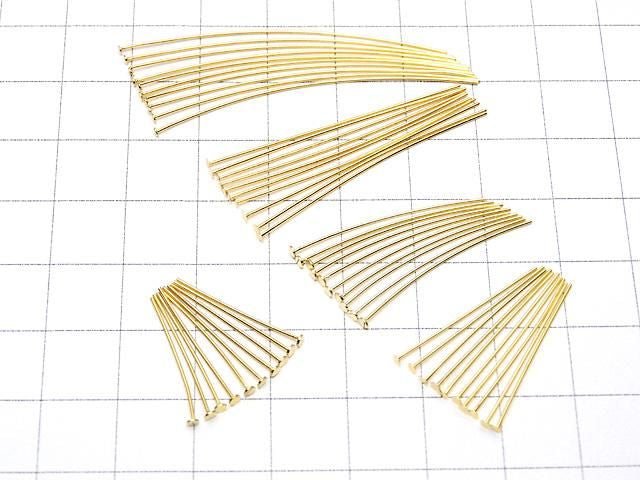 Silver925  Head Pin [0.5x20][0.5x25][0.5x30][0.5x40][0.5x50] 18KGP 10pcs