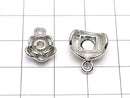 Metal Parts Jump Ring with Magnetic Clasp 20x13x9mm Flower 2pcs