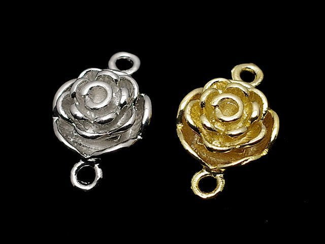 Metal Parts Magnetic Clasp with Jump Ring 20 x 13 x 9 mm Flower 2 pcs