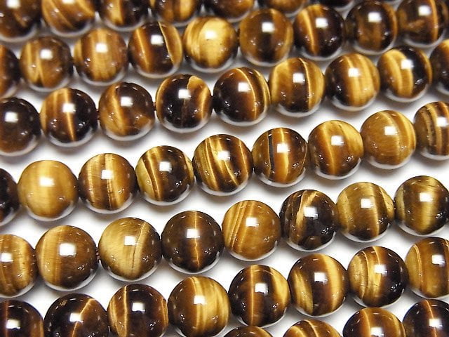 Round, Tiger's Eye Gemstone Beads