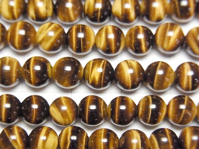 [Video] Yellow Tiger's Eye AAA Round 6mm 1strand beads (aprx.15inch/38cm)