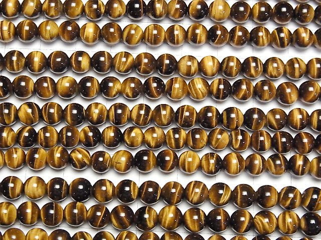 [Video] Yellow Tiger's Eye AAA Round 6mm 1strand beads (aprx.15inch/38cm)