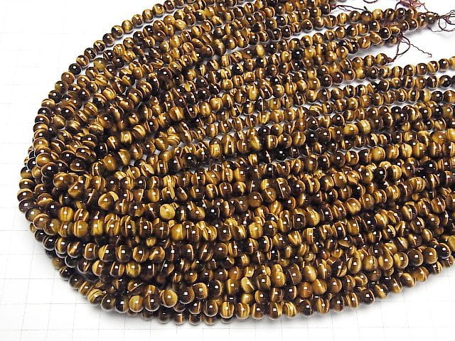 [Video] Yellow Tiger's Eye AAA Round 6mm 1strand beads (aprx.15inch/38cm)