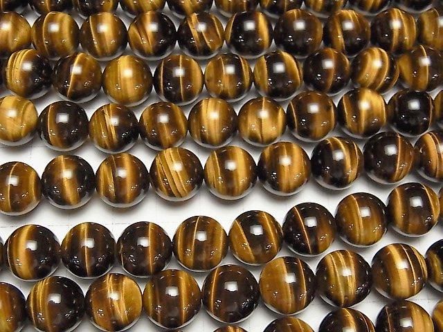 [Video] Yellow Tiger's Eye AAA Round 12mm 1/4 or 1-strand beads (approx. 15 inches/36 cm)