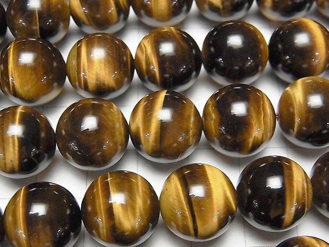 [Video]Yellow Tiger's Eye AAA Round 14mm 1/4 or 1strand beads (aprx.15inch/37cm)