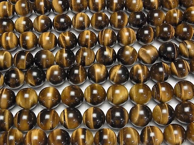 [Video] Yellow Tiger's Eye AAA Round 14mm 1/4 or 1-strand beads (approx. 15 inches/36 cm)
