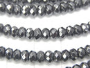 1strand $6.79! Hematite  Faceted Button Rondelle 4x4mm x3mm  1strand beads (aprx.15inch/38cm)