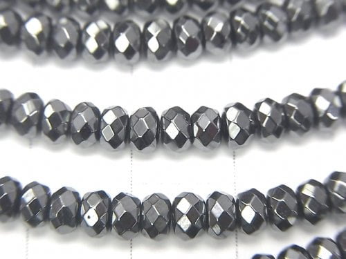 1strand $6.79! Hematite  Faceted Button Roundel 4x4mm x3mm  1strand beads (aprx.15inch/38cm)